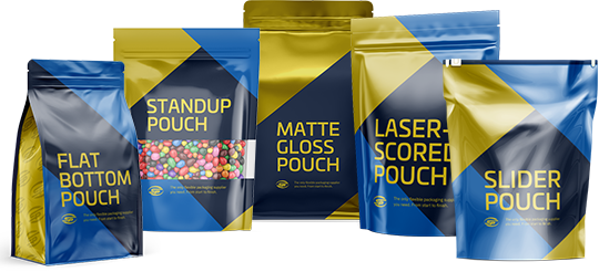 Group shot of standup pouches